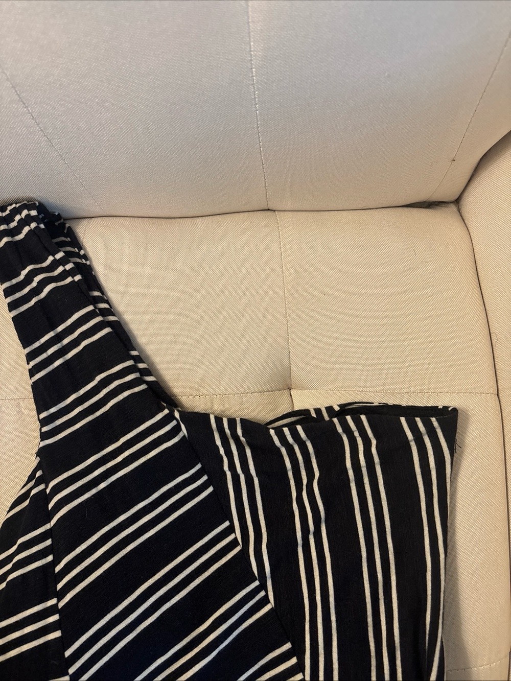 Black and White Striped One-Shoulder dress